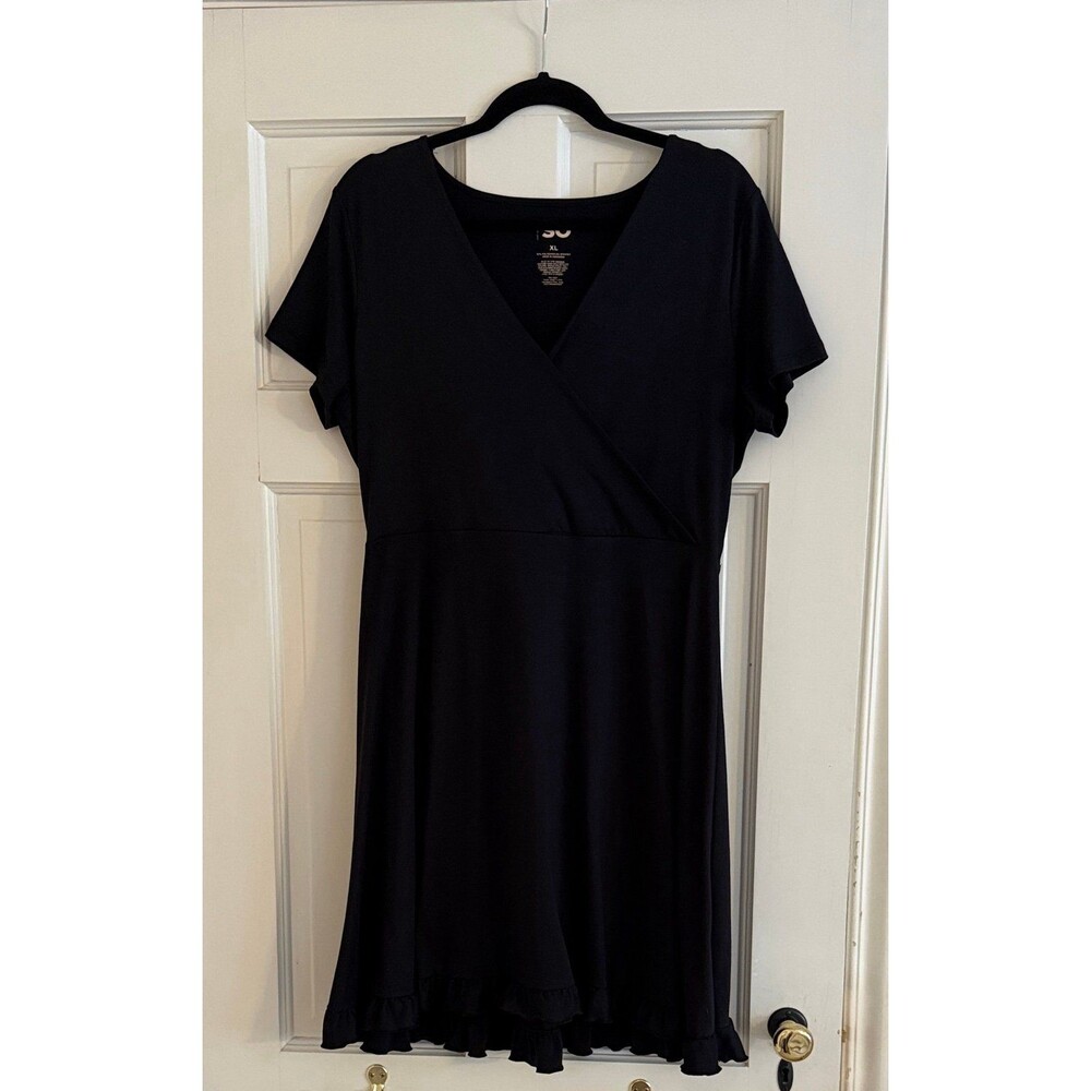 Black wrap dress-knit size XL Nine West